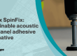 Autex Spinfix: sustainable acoustic wall panel adhesive alternative